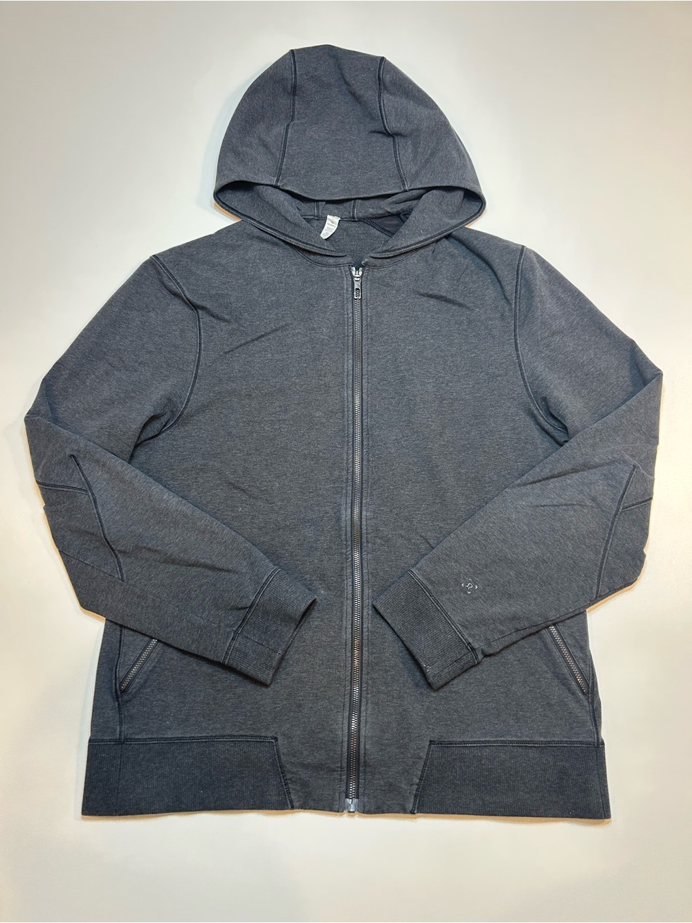 Lululemon Heathered Charcoal Grey Full Zip Hoodie Scuba Classic Travel
